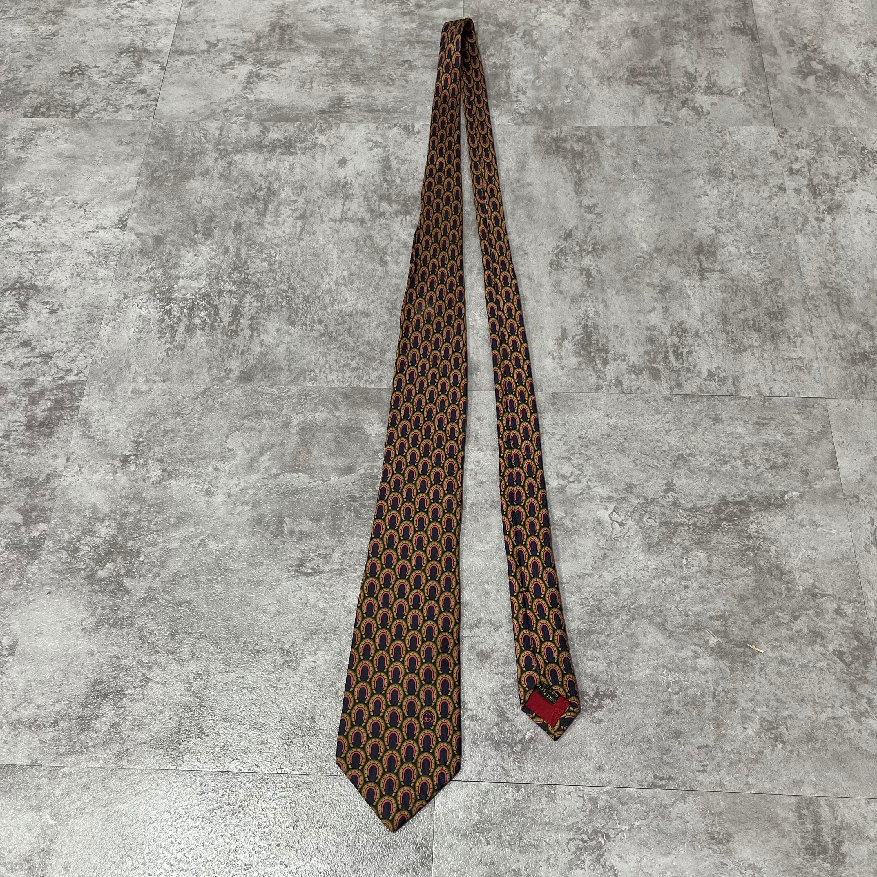 GUCCI】馬蹄柄ネクタイ ネイビー オールドグッチ | 古着屋lunicネクタイ店