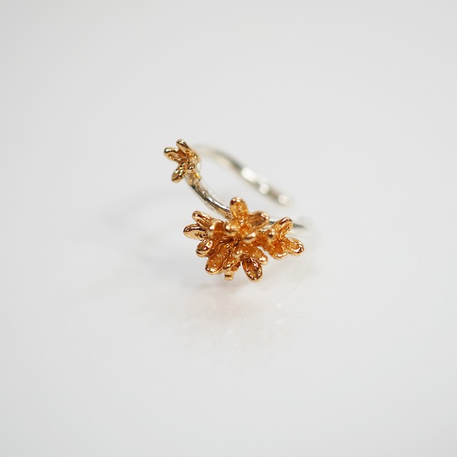 金木犀のイヤーカフ(silver×gold)