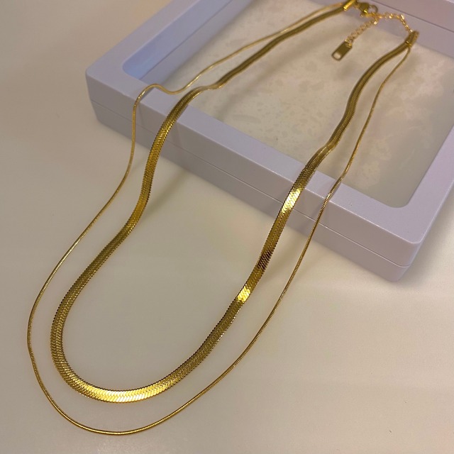 【即納／再入荷】18k coating snake chain necklace