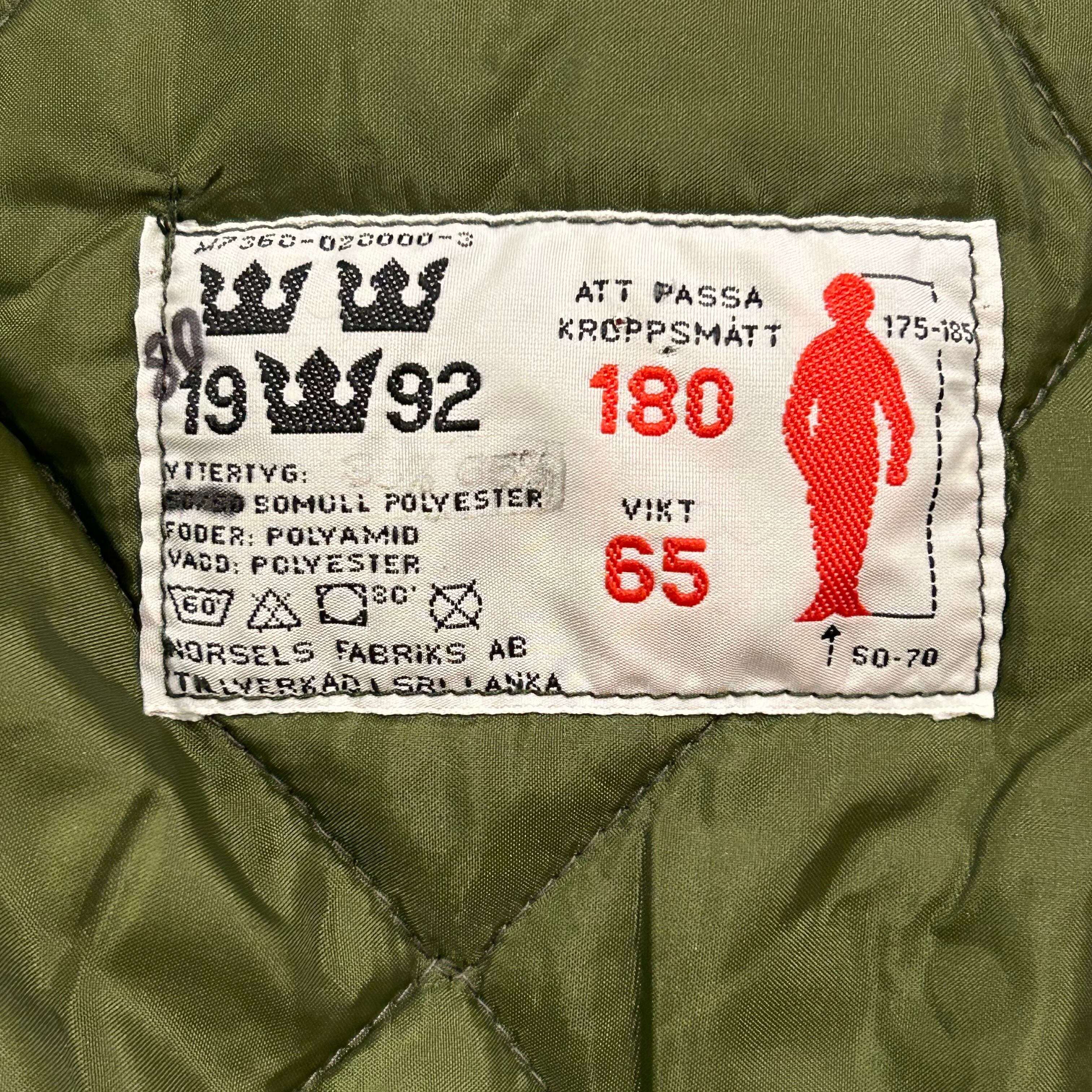 M90 スウェーデン軍 コールドウェザーパーカー 180/65