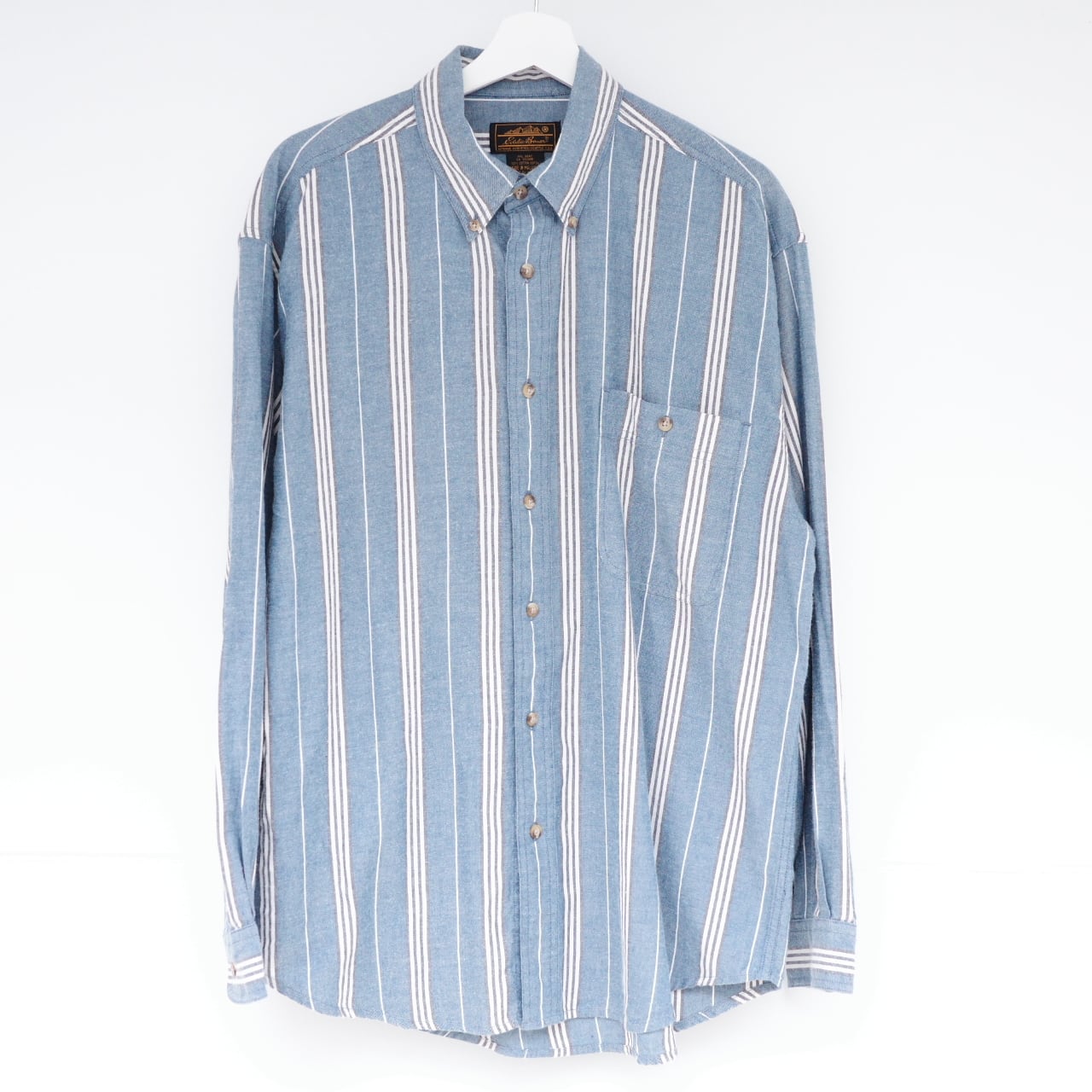 Eddie bauer B.D.stripe shirt L/Gサイズ エディーバウアー ボタン