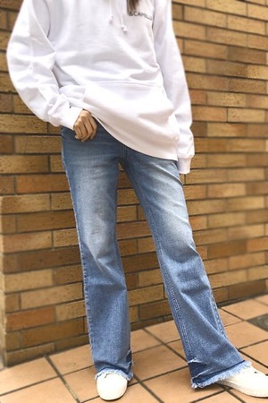 INDIMARK インディマーク カットオフ ボーイズフレアデニム W159