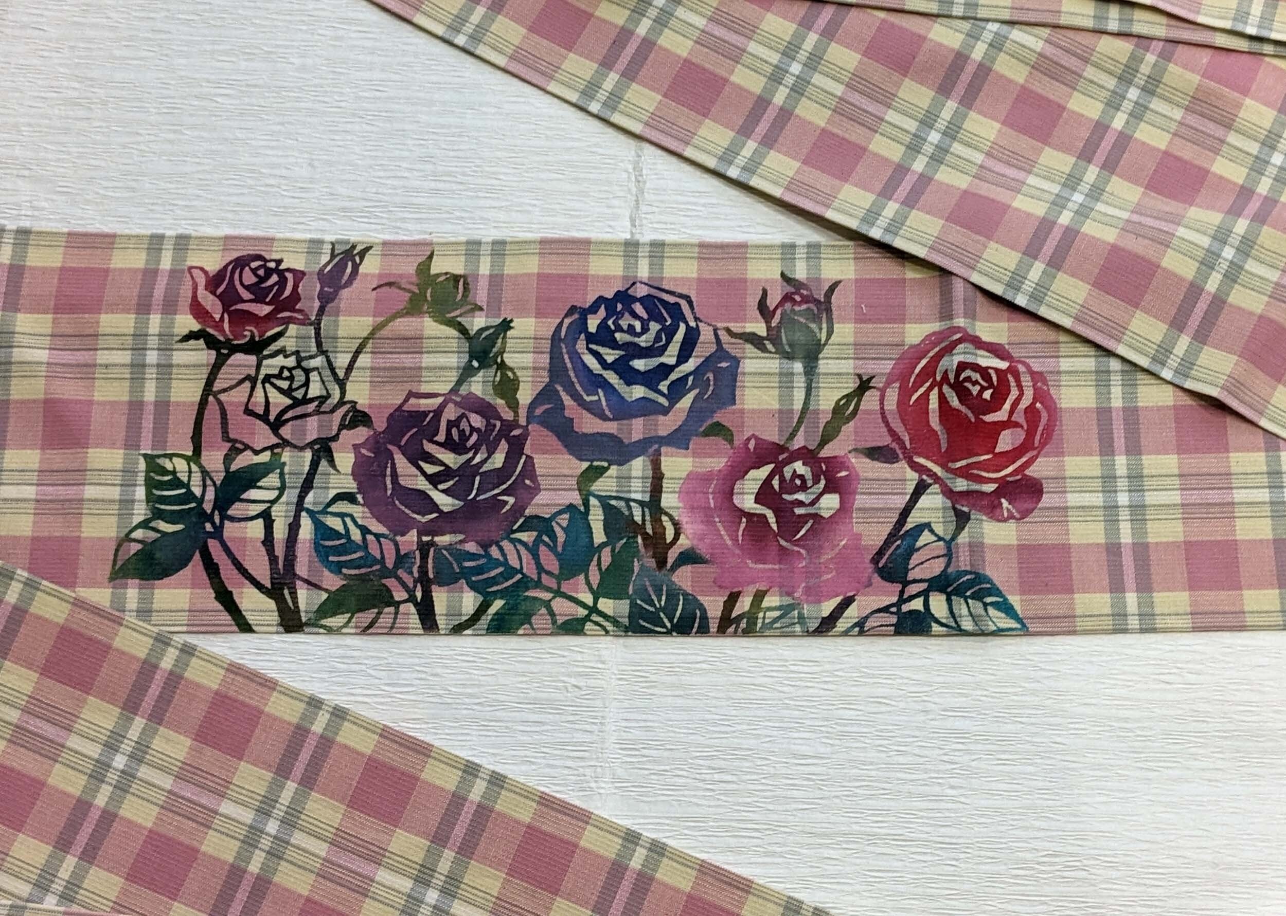 半幅帯 薔薇 | jizaiya じざいや 横浜元町 ふだん着物