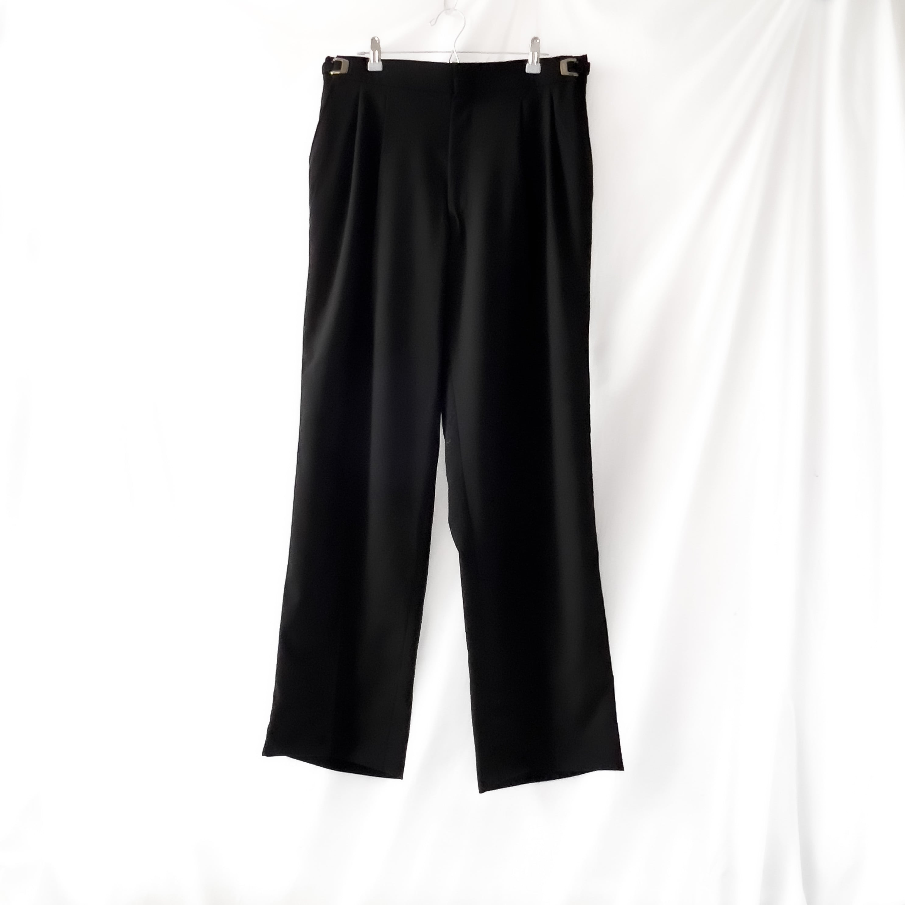 made in USA ロケットtalon zip wide silet black tuxedo slacks pants