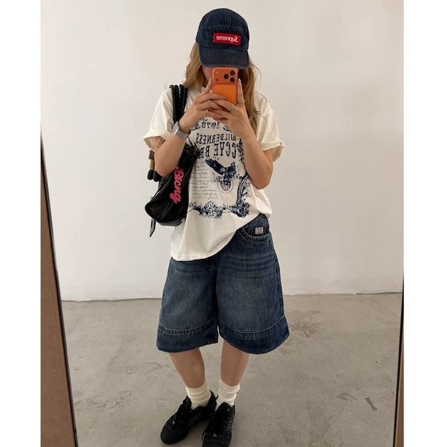 オーナメントフレームグラフィックTシャツ 2col R02450