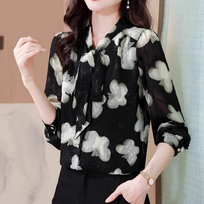 エレガントフローラル・シフォンブラウス ds0950