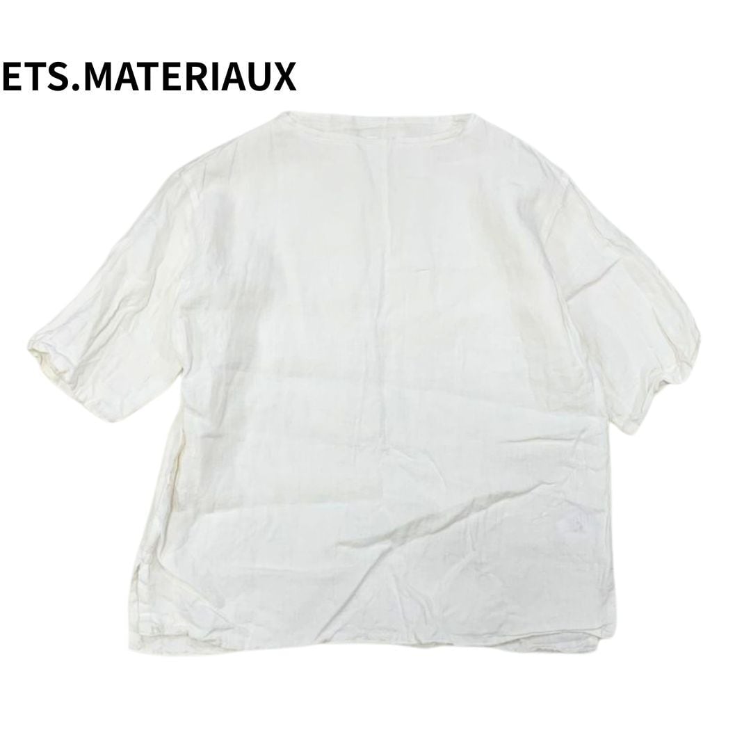 ETS.MATERIAUX マテリオ リネン 麻 プルオーバーシャツ ホワイト 【1