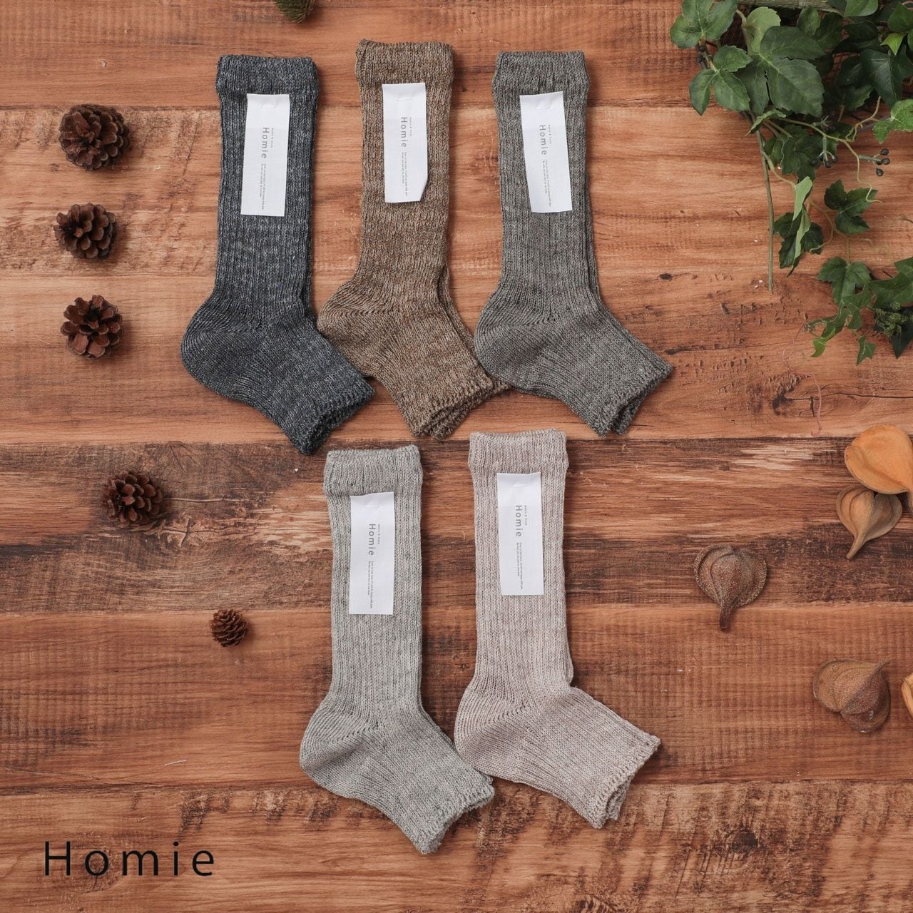 サンダルソックス ソックス サンダル用 オープントゥ 靴下 レディース 夏用 薄手 つま先なし 先なし リネン 日本製 蒸れ対策 クルーソックス ネイビー カーキ グレー ベージュ Homie ホミー H-057 Hm010