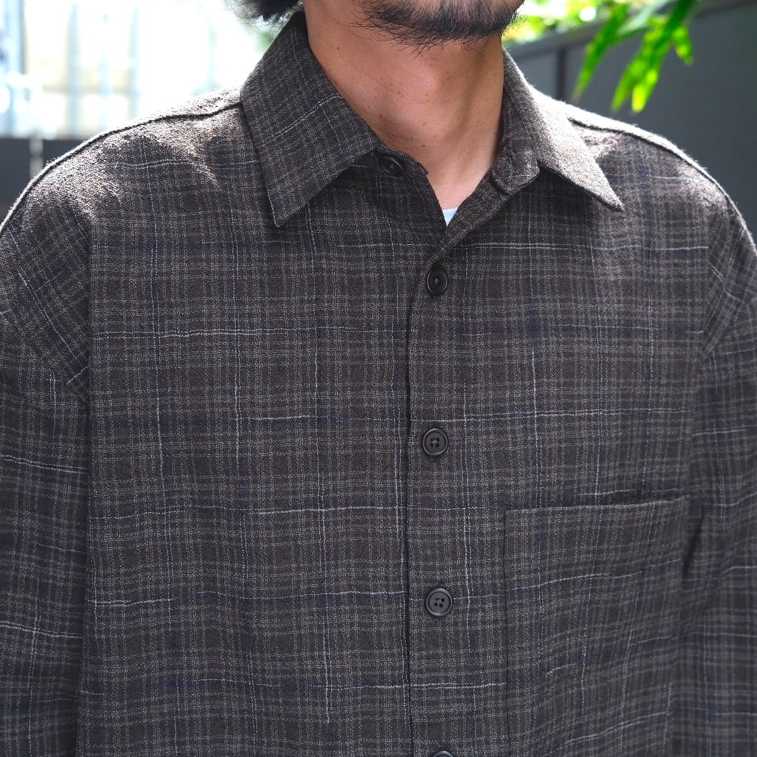 EVAN KINORI(エヴァン キノリ) / Big Shirt Two Kasuri Wool Check