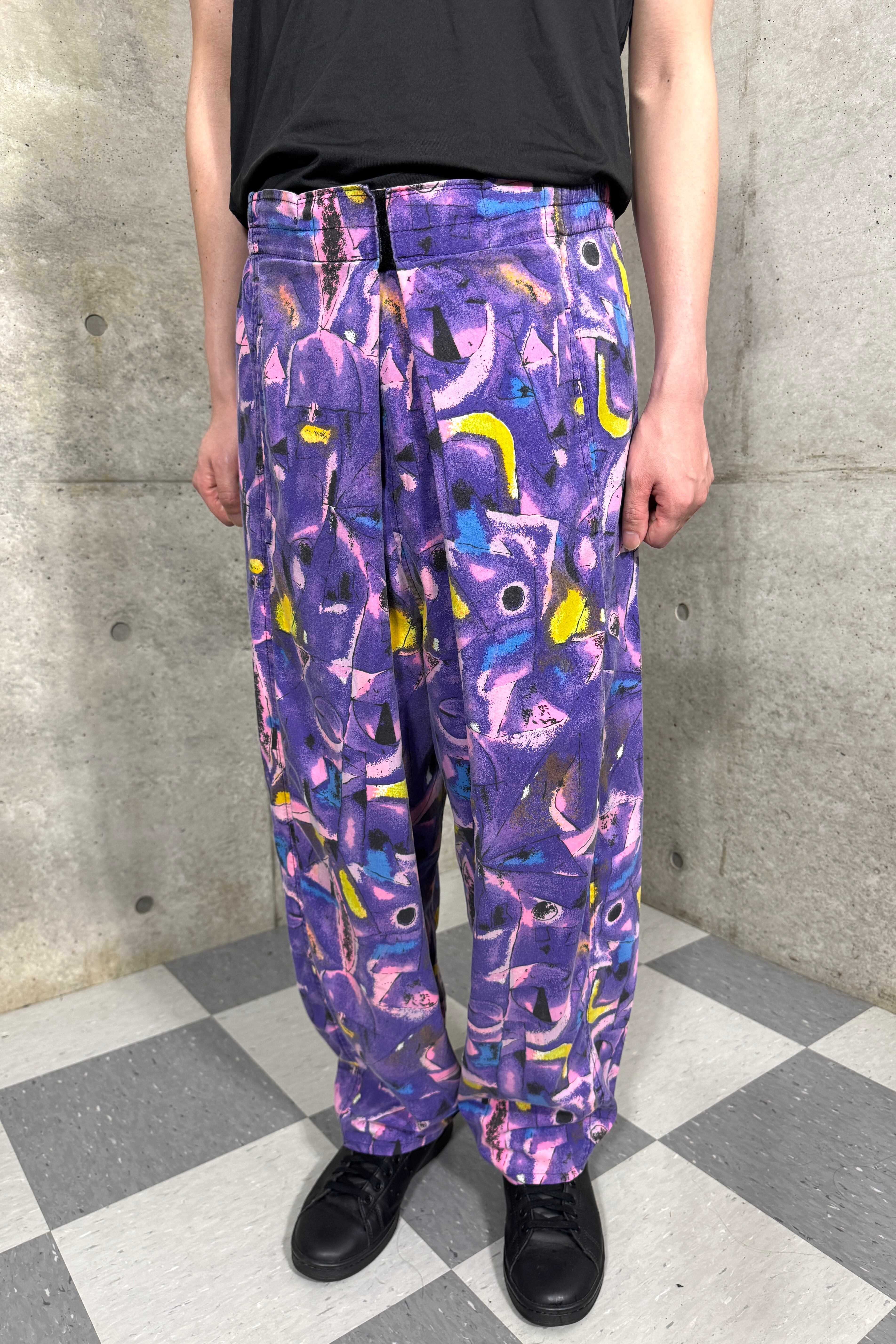 "US" vintage design pattern easy pants