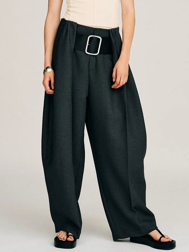 【26AW | WOMEN】PRANK PROJECT プランクプロジェクト / パンツ / High-Waist Belted Tuck Pants  31261465103