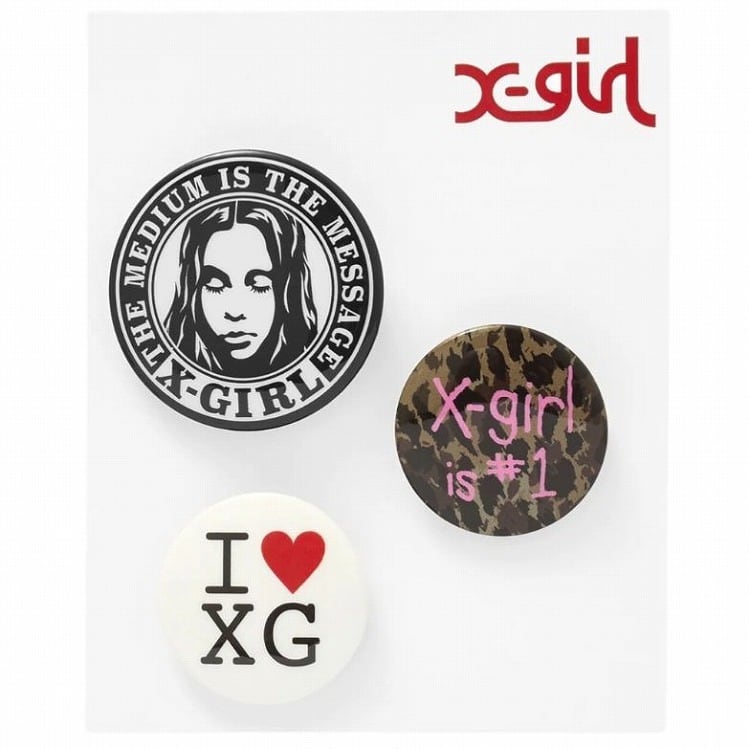 X-girl エックスガール 缶バッジ 3点セット BUTTON BADGE SET
