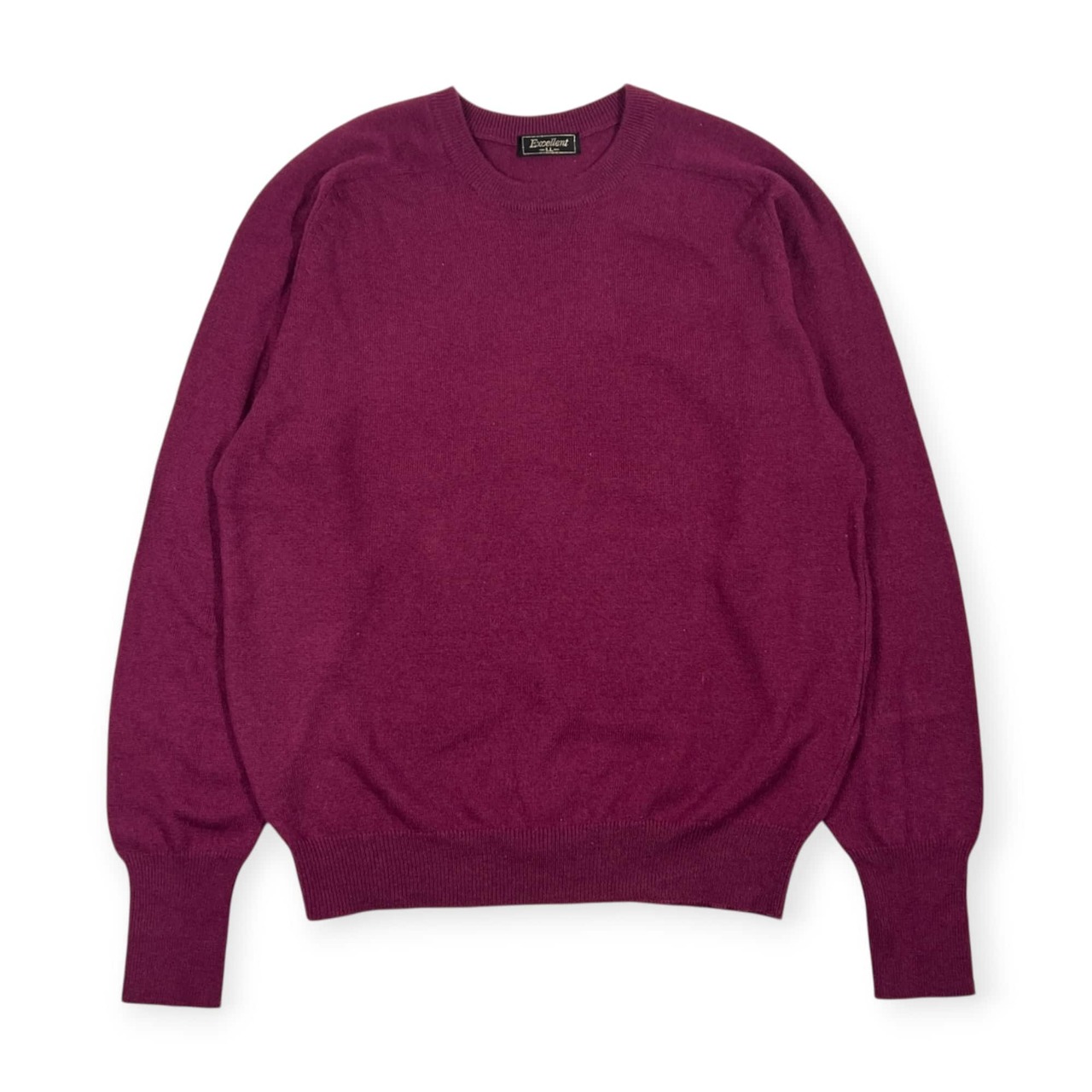 カシミヤ100% Excellent エクセレント ニット セーター LL/赤紫 メンズ