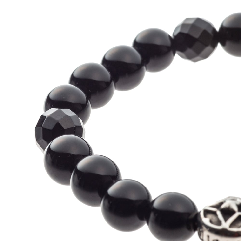 トレサリーオニキス数珠ブレスレット ACB0115 Treasury onyx beads