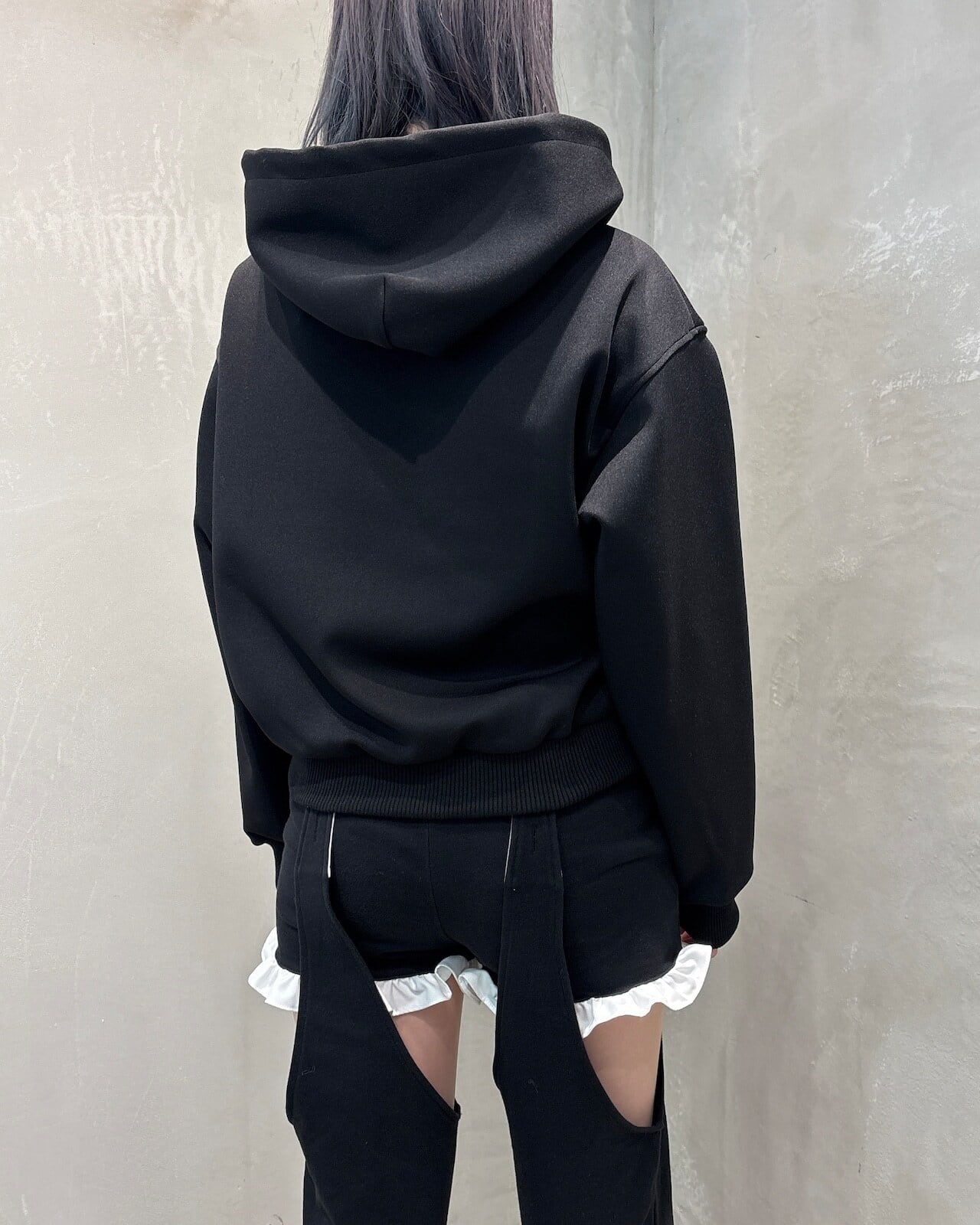 RILY 黒 パーカー LITTLE】レイヤードジップアップパーカー | lilLilly official webstore