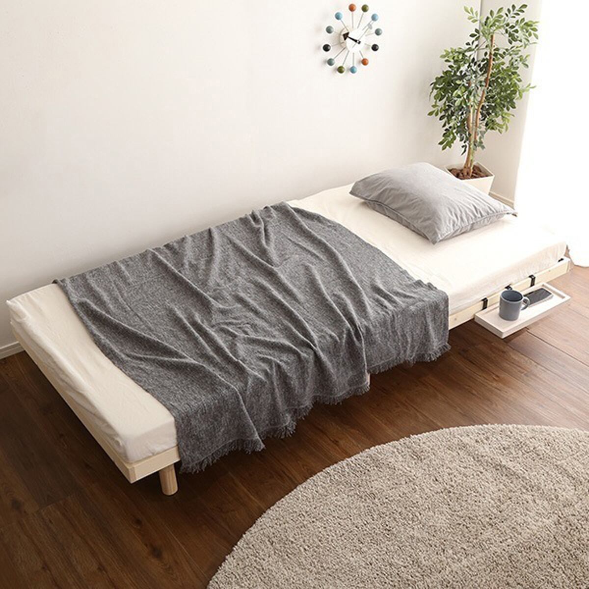 家具 インテリア ベッド 脚付きすのこベッド ダブル 湿気 パイン材 木製ベッド 3段階調整 簡易宮