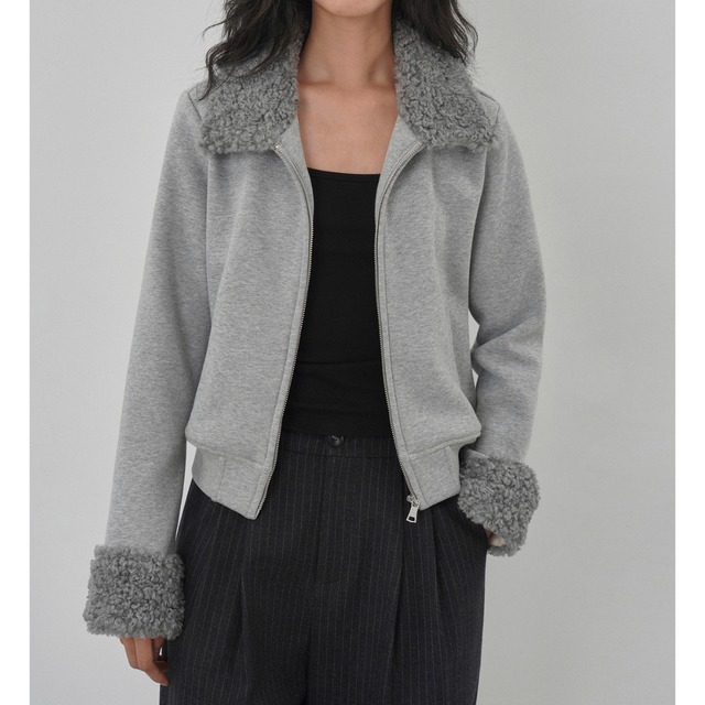 ボアカラースジップアップショートコート　CO3472