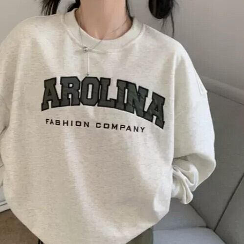 ボーイッシュ ストリート ビッグロゴ トレーナー トップス 韓国っぽ シンプル こなれ アメカジ 着回し ウエストカバー Lamitte Deco トレンド 韓国ファッション ショップ Base店