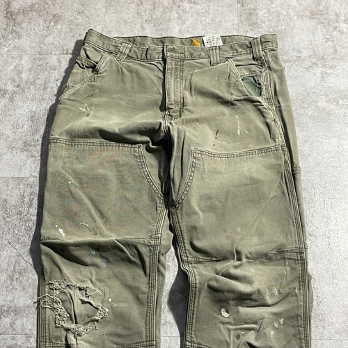 10s ニカラグア製 モスグリーン ダブルニー Carhartt 33×32 詳細写真2