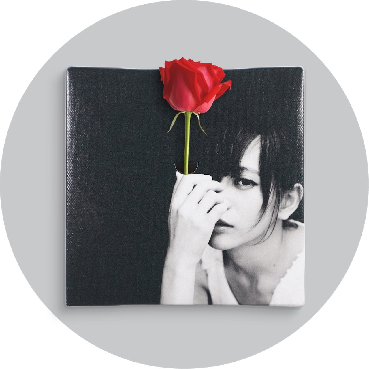 アートパネル キャンバスアート モデル モノクロ 一輪挿し IKEBANA IKE