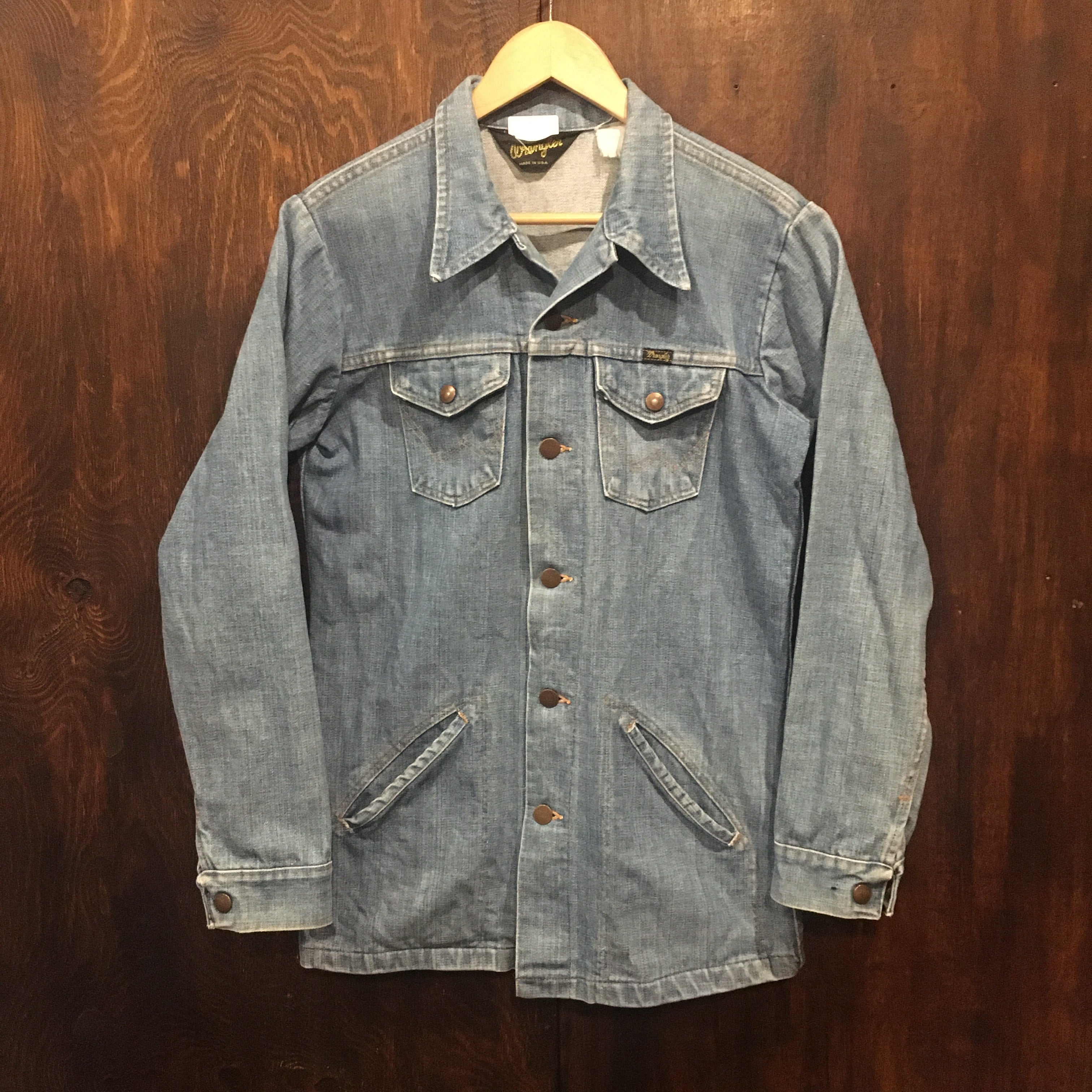 【美品】70s Wrangler ラングラー USA製 チェックシャツ 三角タグ