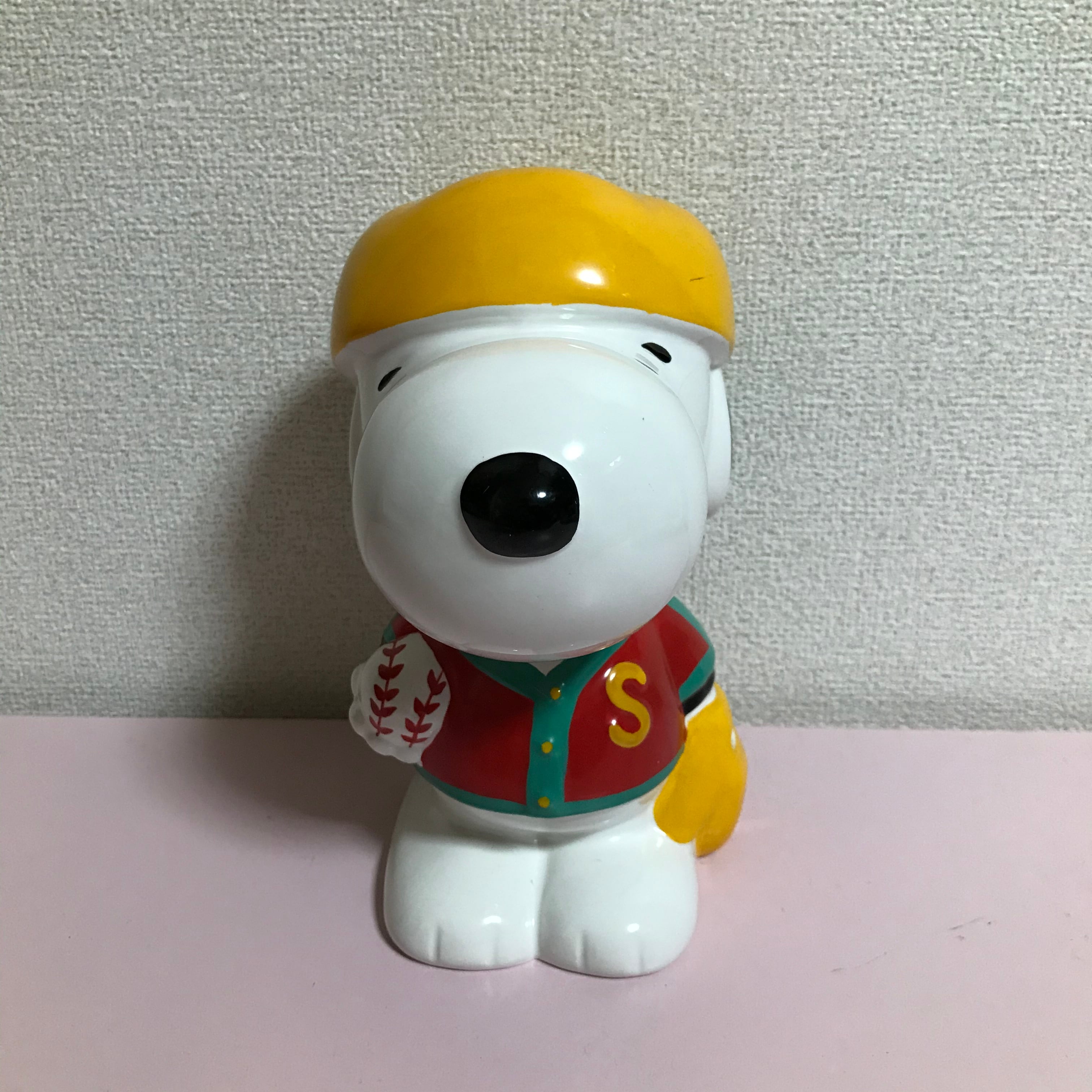 90s  ヴィンテージ　SNOOPY　スヌーピー　キャラクター　陶器製　貯金箱