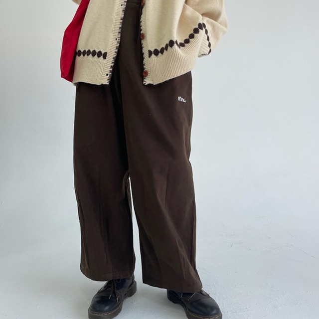point logo wide leg pants　ポイントロゴワイドレッグパンツ　J0280