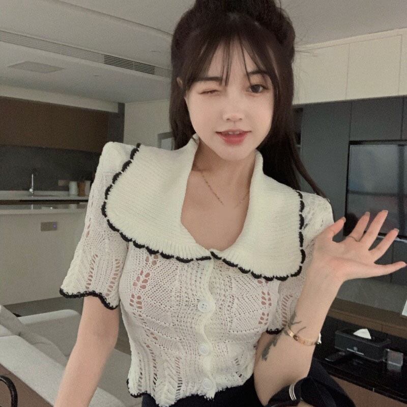 カラーニットカーディガンサマー薄手ショートトップス 大人ガーリー スウィート キュート カジュアル 夏物 YY-ファッション64187444758