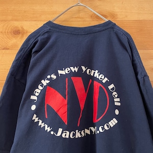 【GILDAN】NYD ロゴ サンドウィッチ屋さん アドバタイジングTシャツ ワンポイント バックプリント XL US古着 アメリカ古着