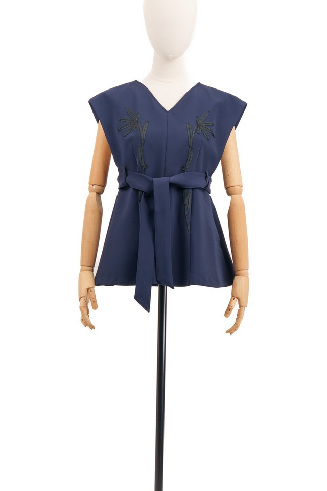 CORD EMB. VEST / NVY