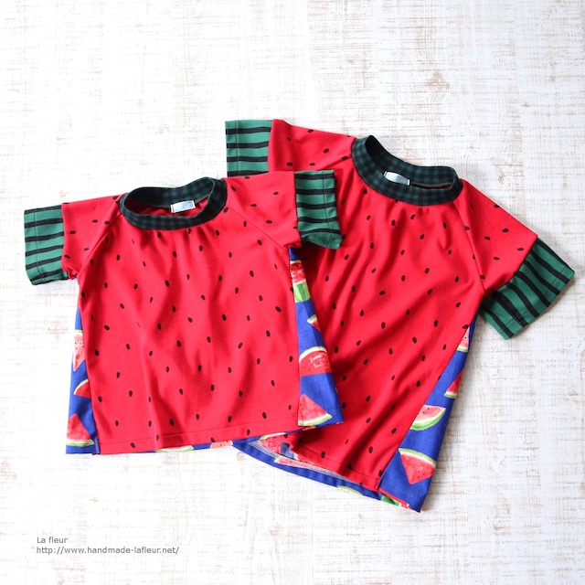 【110】スイカTシャツ男の子用＊ロンリーTシャツ　カットソー/Lafleur