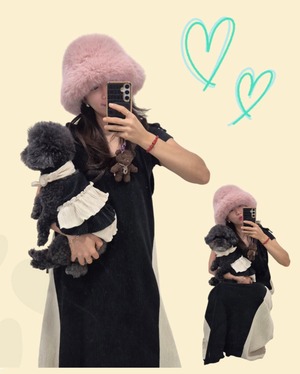 即納【nounnou】 Oreo One-Piece Dress/スカーフ付 (ivory/XLサイズ)
