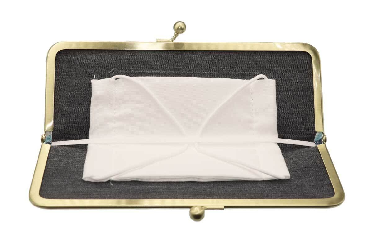 撥水加工・西陣織シルク・「抗菌・抗ウイルス」加工・がま口マスク