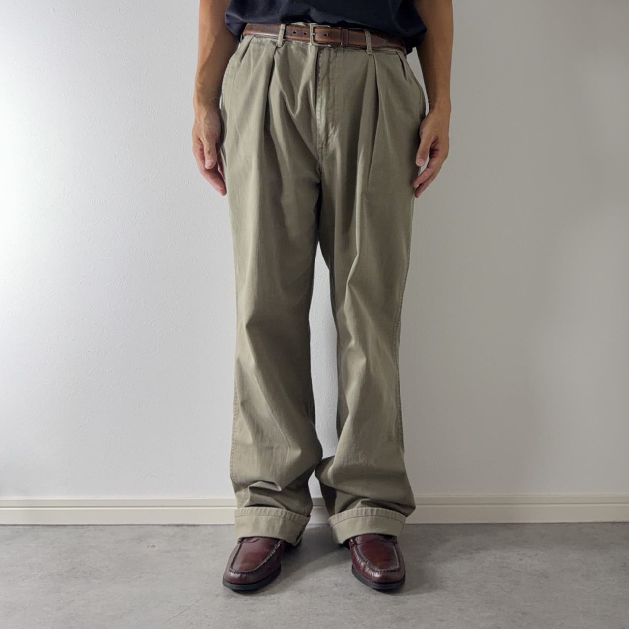 80s〜 初期型 USA製 Polo by Ralph Lauren POLO CHINO sage [W33L33相当] 古着 - 14