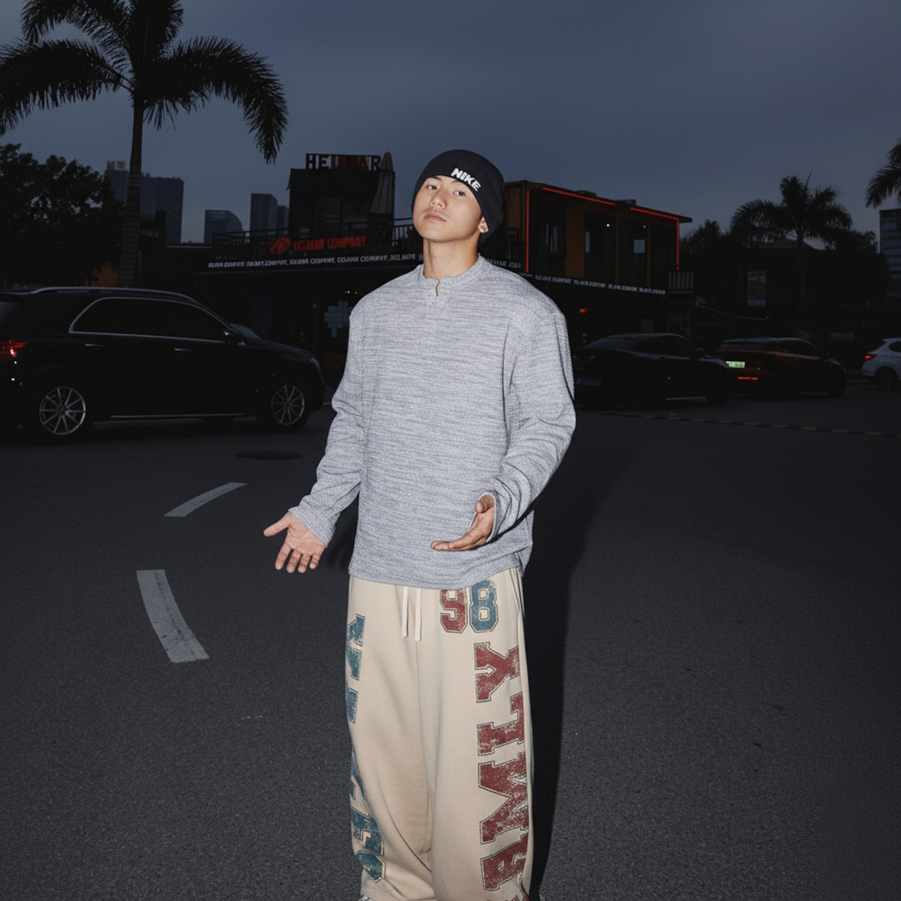 ストリート グラフィティ文字 スウェットパンツ P359