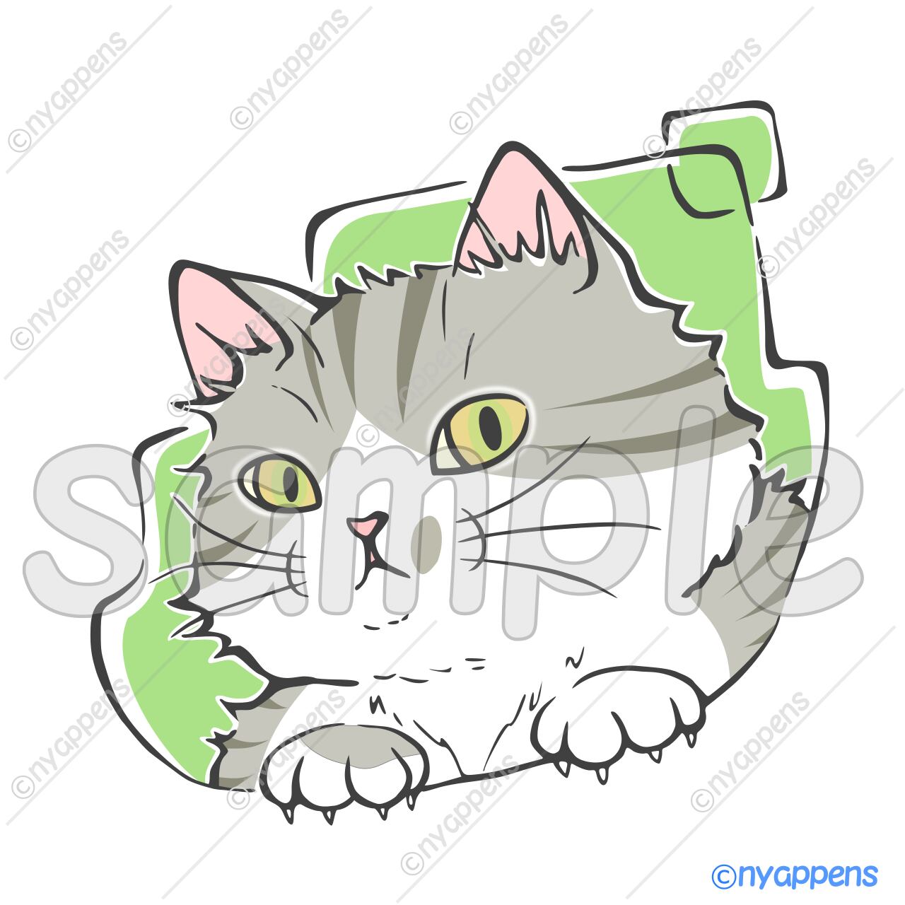 【商用利用OK】ほのぼの手書き猫イラスト<S7>真剣!
