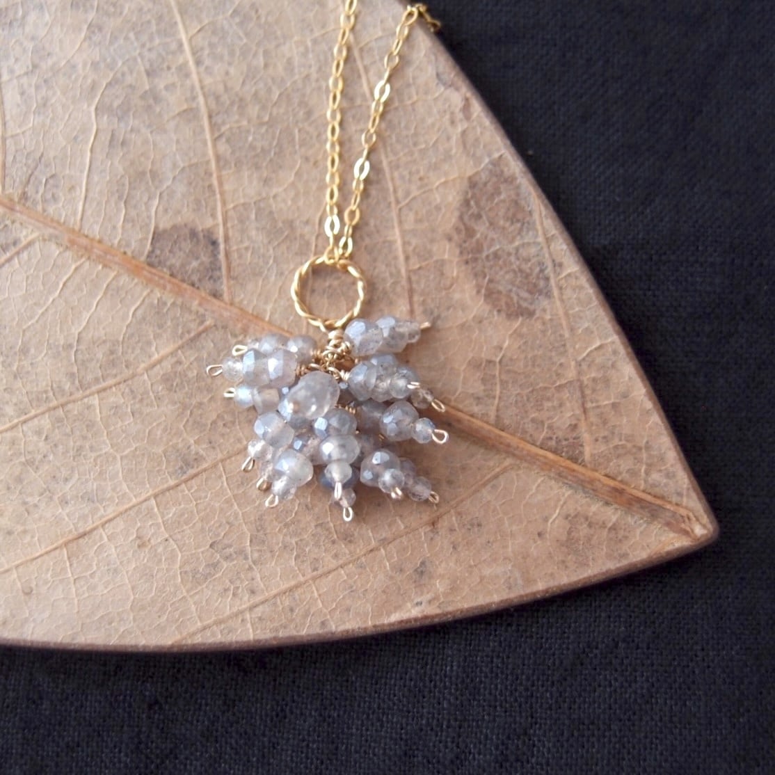 再入荷【K14gf・受注制作】Coated Labradorite Charm(ネックレス・ピアス・イヤリング対応)