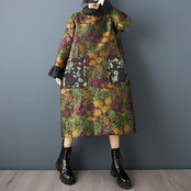 フラワー パッチポケット ワンピース  00362