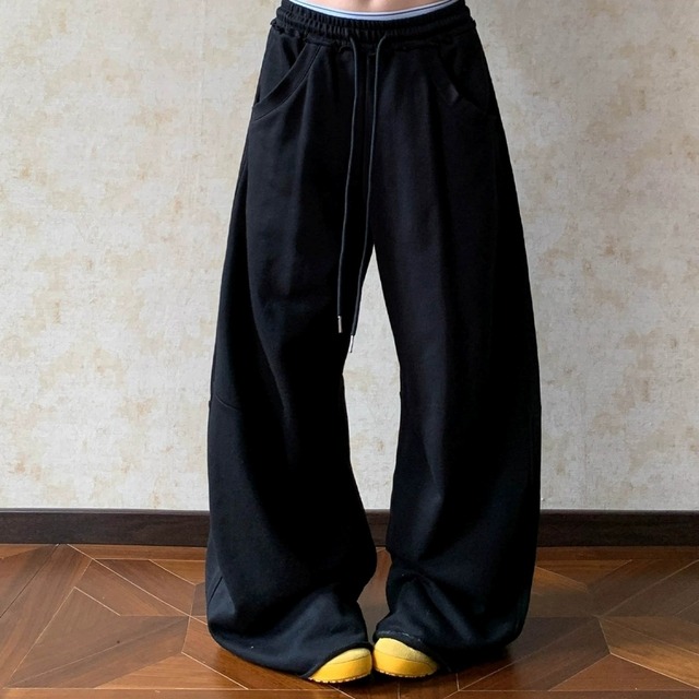 カレッジバックロゴワイドラインスウェットパンツ 2col R02596