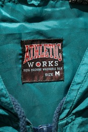 ATHLETIC switching design silk hooded blouson