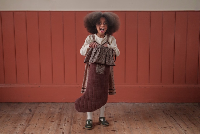 little cotton clothes/Patty Pinafore in Rosehip Floral