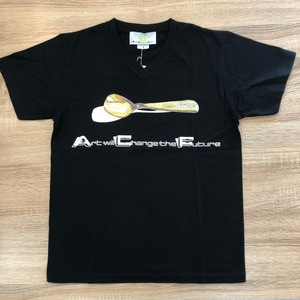 Spoon ( スプーン )  VネックTシャツ  ブラック