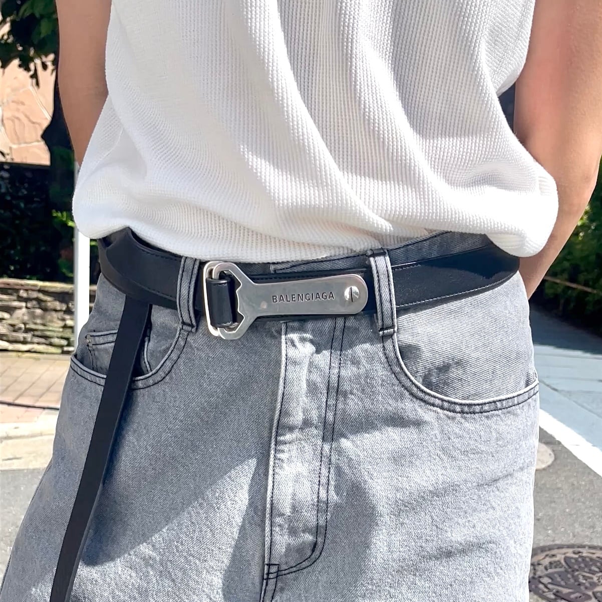 BALENCIAGA バレンシアガ ボトルオープナー D RING ベルト カーフ 
