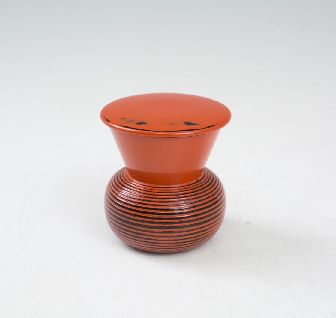 薄茶器 鮟鱇棗 鮟鱇茶入 鮟鱇 棗 根来塗 輪線 朱塗 もてなしの茶器 共 