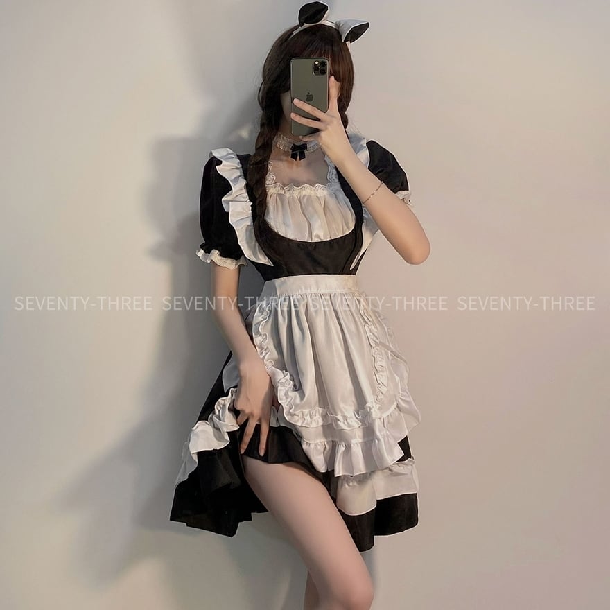 ロリータ メイド服 ワンピ エプロン コスプレ コンカフェ メイドカフェ
