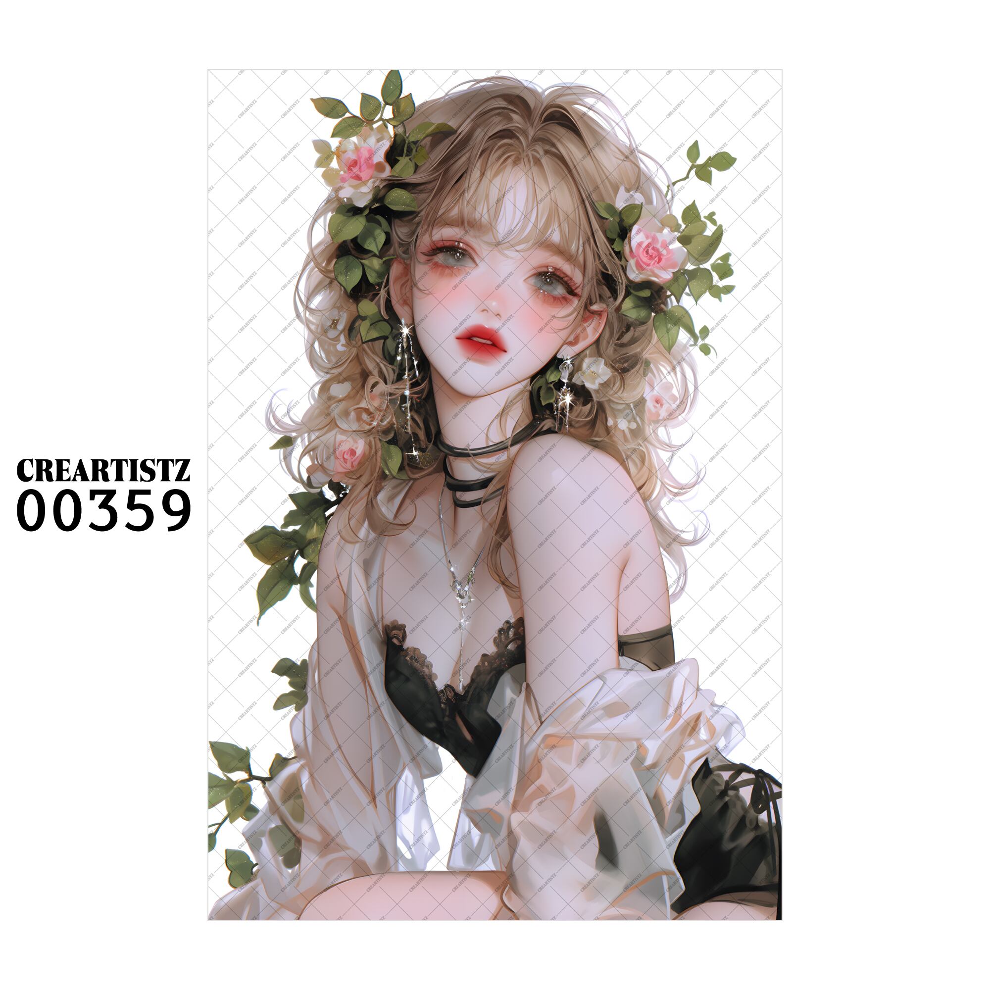 00359 ガール キュート オリジナル ペーパー/ステッカー 4枚セット CREARTISTZ