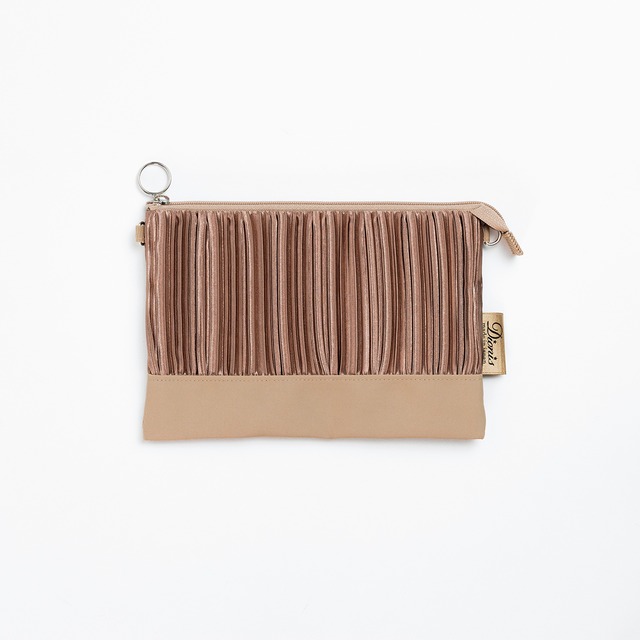 カラフルプリーツ2WAYポーチ（ＤＳＰ－P９１２＋）#56アッシュブラウン