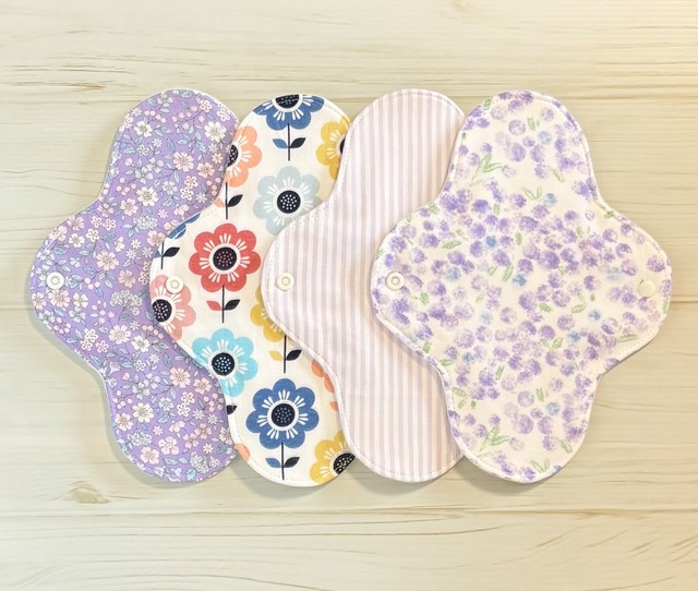 ふわふわ柔らかな肌触り✩布ナプキン フランネル 4枚セット 無添加･無漂白 423