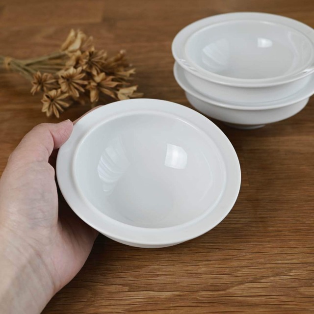 pratico ボウル キャラメル 12cm ホワイト｜白 美濃焼 日本製 小皿 深皿 レトロ食器 雑貨屋