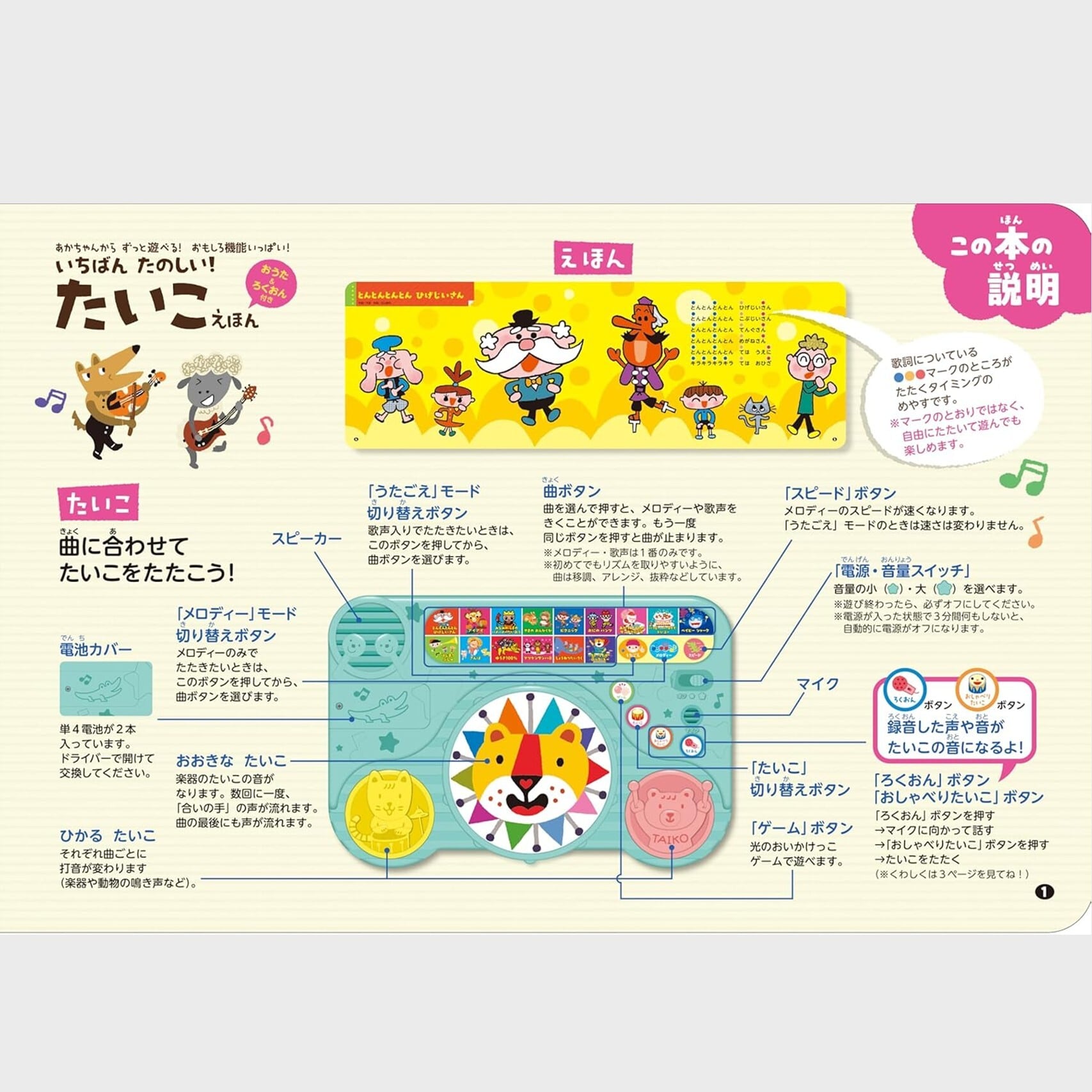 いちばんたのしい！たいこえほん【おうた＆ろくおん付き】(9802